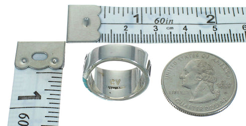 Sterling Silver Turquoise Water Wave Jewelry Ring Size 4-1/2 FX91772